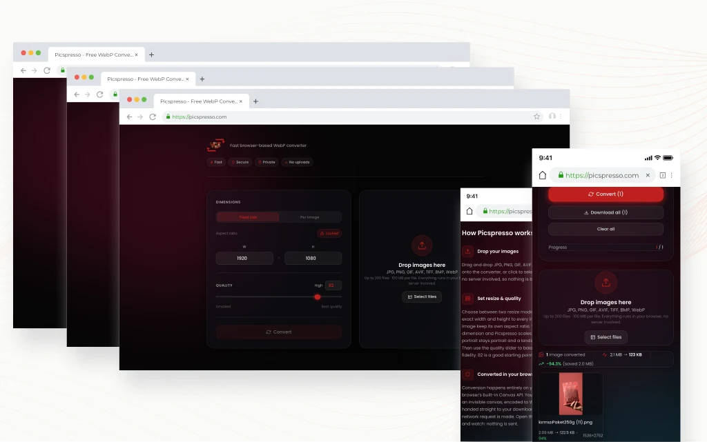 Picspresso - Web sitesi Justin Productions tarafından yapıldı