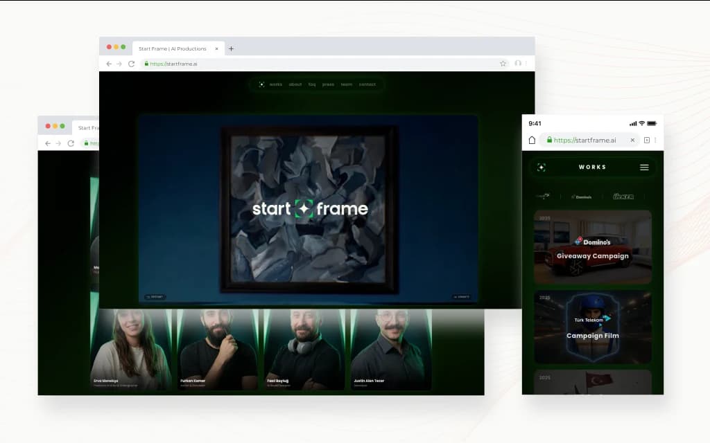 Start Frame AI - Website realizat de Justin Productions