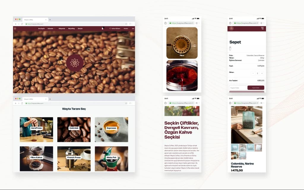 Magazin online de cafea de specialitate realizat pentru Wayta - web design Justin Productions